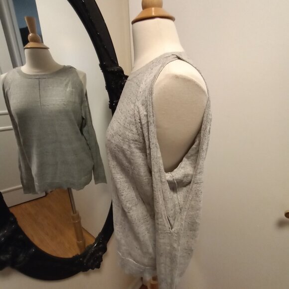Bailey 44 Grey heather Olympus Cold Shoulder Arm Sweater sz S /B17 - Picture 4 of 9